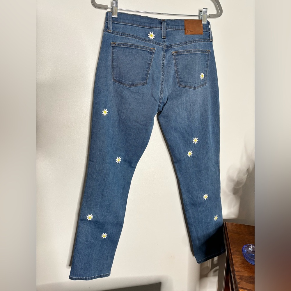 J. Crew Slim Boyfriend Jeans Size 27 Daisy Embroidery - Picture 2 of 15